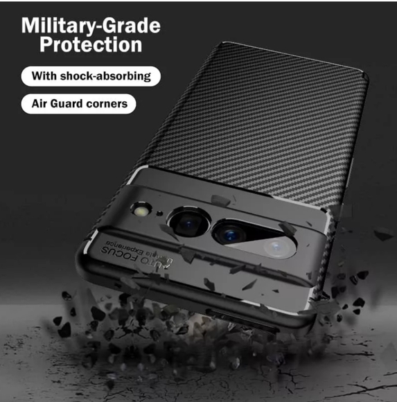 Google Pixel 7A Black Phone Case Fiber Rubber Cover Shockproof NEW 📱 - Picture 5 of 13